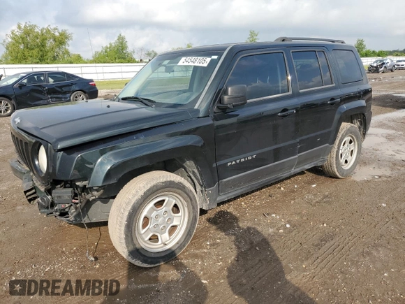 2013 Jeep Patriot Sport with VIN 1C4NJPBA4DD223092, listed as a Copart auction lot 54548105 with 102,488 mi miles and Salvage title. Bid and sale history available at DreamBid. Image 1.
