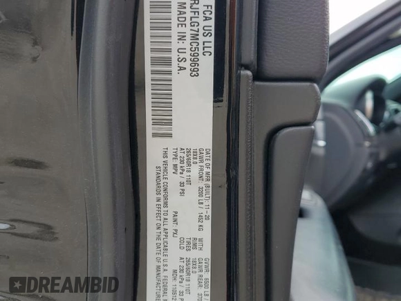 2021 Jeep Grand Cherokee Trailhawk with VIN 1C4RJFLG7MC599693, listed as a Copart auction lot 52863525 with 95,289 mi miles and Salvage Title. Bid and sale history available at carsss.com. Image 15.
