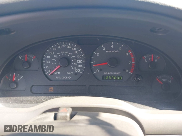 2003 Ford Mustang GT Deluxe with VIN 1FAFP45X23F374605, listed as a IAAI auction lot 41992631 with 123,760 mi miles. Bid and sale history available at carsss.com. Image 7.