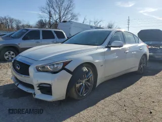 2017 Infiniti Q50 Premium with VIN JN1EV7AP8HM741578, listed as a Copart auction lot 80983874 with 54,501 mi miles and Salvage title. Bid and sale history available at DreamBid. Image 1.