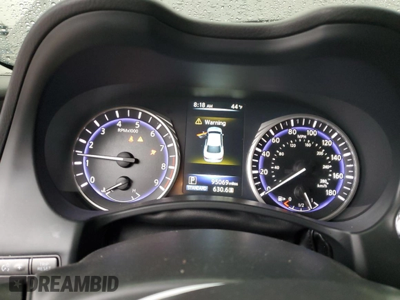 2015 Infiniti Q50 Premium with VIN JN1BV7AP0FM350554, listed as a Copart auction lot 45019465 with 95,069 mi miles and Salvage Title. Bid and sale history available at DreamBid. Image 9.
