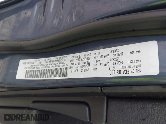 2019 Jeep Grand Cherokee Limited with VIN 1C4RJFBG4KC821864, listed as a IAAI auction lot 40459299 with 1 mi miles. Bid and sale history available at carsss.com. Image 9.
