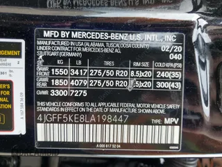2020 Mercedes-Benz GLS with VIN 4JGFF5KE8LA198447, listed as a Copart auction lot 62949043 with 64,066 mi miles. Bid and sale history available at carsss.com. Image 12.