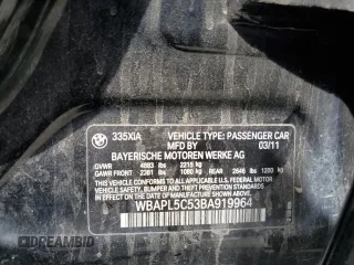2011 BMW 3 Series 335i xDrive с VIN WBAPL5C53BA919964, выставлен на аукционе Copart как лот 53208745 с пробегом 174 188 миль миль и Чистый • Clean title. История ставок и продаж доступна на DreamBid. Изображение 12.