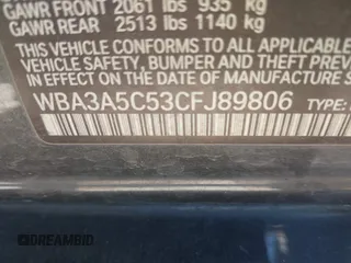 2012 BMW 3 Series 328i with VIN WBA3A5C53CFJ89806, listed as a IAAI auction lot 41703272 with 111,238 mi miles. Bid and sale history available at carsss.com. Image 9.