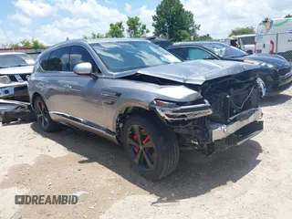 2021 Genesis GV80 with VIN KMUHCESC7MU038058, listed as a IAAI auction lot 42452578 with 63,980 mi miles and . Bid and sale history available at DreamBid. Image 1.