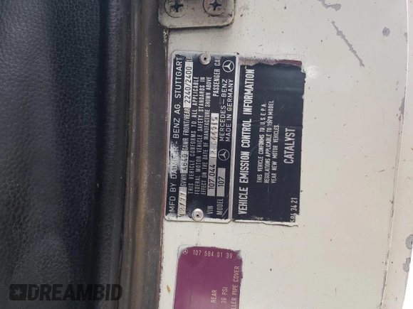 1975 Mercedes-Benz S с VIN 10704412044915, выставлен на аукционе Copart как лот 55523845 с пробегом 147 301 миль миль и Чистый • Clean title. История ставок и продаж доступна на DreamBid. Изображение 12.