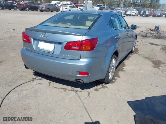 2008 Lexus IS 250 with VIN JTHCK262385026651, listed as a IAAI auction lot 41764730 with 210,178 mi miles. Bid and sale history available at carsss.com. Image 4.