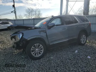 2021 GMC Yukon SLT with VIN 1GKS2BKD5MR203924, listed as a Copart auction lot 46056185 with 0 mi miles and Salvage Title. Bid and sale history available at carsss.com. Image 1.
