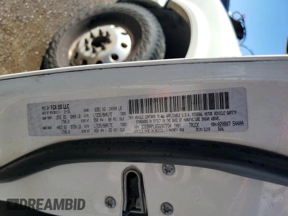 2016 Ram 3500 Laramie with VIN 3C63RRML6GG267734, listed as a Copart auction lot 75851514 with 134,044 mi miles and Salvage Title. Bid and sale history available at carsss.com. Image 12.
