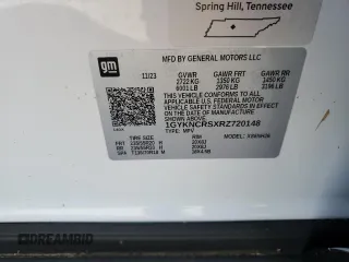 2024 Cadillac XT5 FWD Premium Luxury with VIN 1GYKNCRSXRZ720148, listed as a Copart auction lot 75116124 with 0 mi miles and Non Repairable. Bid and sale history available at carsss.com. Image 14.