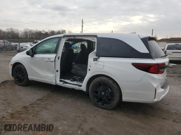2025 Honda Odyssey Sport-L with VIN 5FNRL6H76SB001743, listed as a Copart auction lot 43417425 with 4,461 mi miles and Salvage Title. Bid and sale history available at carsss.com. Image 2.