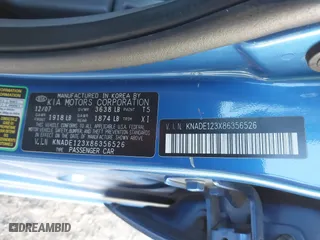 2008 Kia Rio LX with VIN KNADE123X86356526, listed as a IAAI auction lot 41649783 with 201,934 mi miles. Bid and sale history available at carsss.com. Image 9.