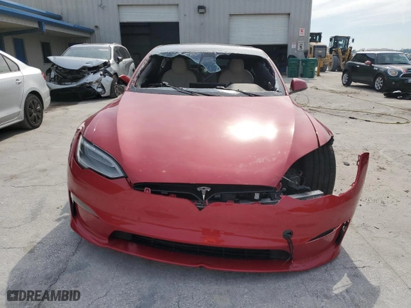 2022 Tesla Model S Plaid with VIN 5YJSA1E6XNF465841, listed as a Copart auction lot 89262275 with 0 mi miles and Non Repairable. Bid and sale history available at carsss.com. Image 5.