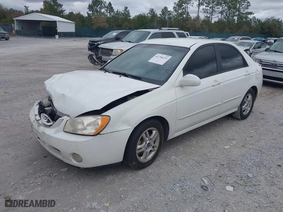 2005 Kia Spectra LX with VIN KNAFE121155143876, listed as a IAAI auction lot 41754233 with NaN miles. Bid and sale history available at carsss.com. Image 17.