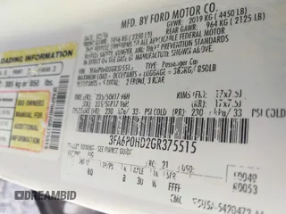 2016 Ford Fusion SE with VIN 3FA6P0HD2GR375515, listed as a IAAI auction lot 42156486 with 79,920 mi miles and . Bid and sale history available at DreamBid. Image 9.