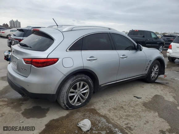 2017 Infiniti QX70 with VIN JN8CS1MW7HM413571, listed as a Copart auction lot 47632755 with 0 mi miles and Salvage Title. Bid and sale history available at carsss.com. Image 3.