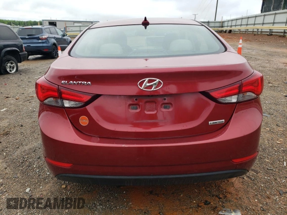 2016 Hyundai Elantra SE with VIN 5NPDH4AE9GH655458, listed as a Copart auction lot 57867065 with 105,358 mi miles and Salvage title. Bid and sale history available at DreamBid. Image 6.