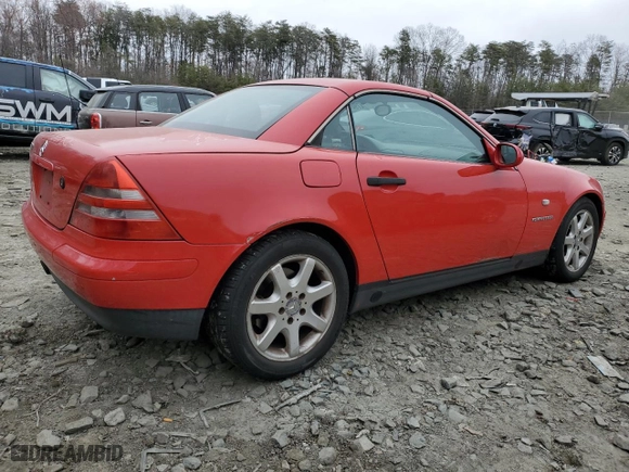 1999 Mercedes-Benz SLK-Class with VIN WDBKK47F6XF097148, listed as a Copart auction lot 47929505 with 172,913 mi miles and Salvage Title. Bid and sale history available at carsss.com. Image 3.