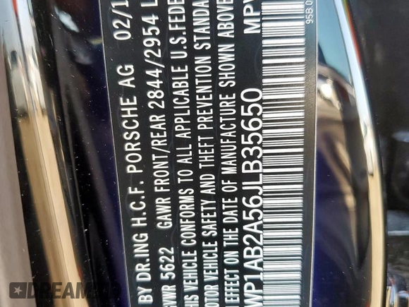 2018 Porsche Macan S with VIN WP1AB2A56JLB35650, listed as a Copart auction lot 57789255 with 59,025 mi miles and Salvage title. Bid and sale history available at DreamBid. Image 14.