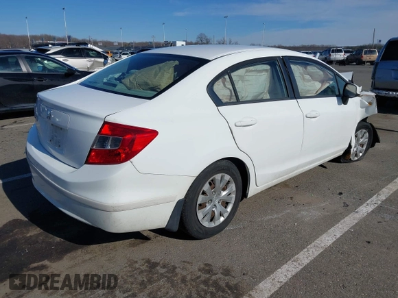 2012 Honda Civic LX with VIN 19XFB2F56CE379729, listed as a IAAI auction lot 41610909 with Not Provided miles and . Bid and sale history available at DreamBid. Image 4.
