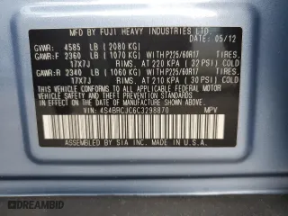 2012 Subaru Outback 2.5i Limited with VIN 4S4BRCJC6C3298870, listed as a Copart auction lot 64031614 with 158,349 mi miles and Clean Title. Bid and sale history available at carsss.com. Image 12.
