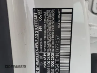 2022 Mercedes-Benz A 220 z VIN W1K3G4FB4NJ377057, wystawiony jako Copart lot #45632845 z przebiegiem 19 977 mil mil oraz Nie do naprawy • Non repairable. Historia ofert i sprzedaży dostępna na DreamBid. Obrazek 13.
