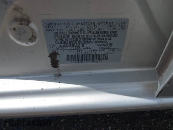 2015 Nissan Note SV with VIN 3N1CE2CP2FL380122, listed as a IAAI auction lot 42049733 with 200,002 mi miles and . Bid and sale history available at DreamBid. Image 9.