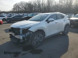 2023 Lexus NX 450h+ Luxury with VIN JTJHKCFZ5P2018784, listed as a Copart auction lot 42955945 with 5,613 mi miles and Salvage title. Bid and sale history available at DreamBid. Image 1.