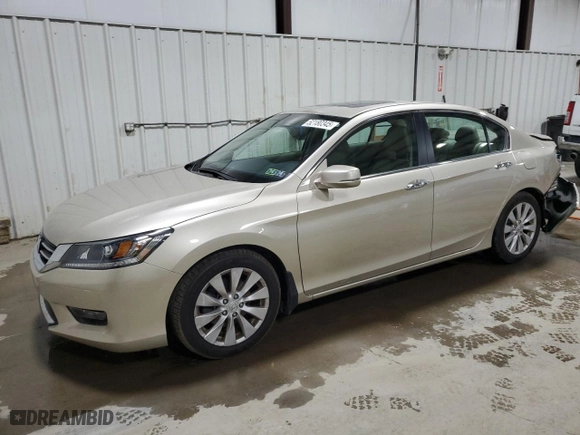 2014 Honda Accord Sedan EX-L with VIN 1HGCR2F89EA130129, listed as a Copart auction lot 52180345 with 35,056 mi miles and Salvage Title. Bid and sale history available at carsss.com. Image 1.