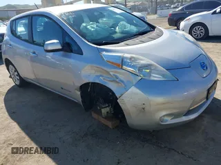 2016 Nissan LEAF S with VIN 1N4AZ0CP2GC301855, listed as a IAAI auction lot 41637397 with 57,852 mi miles. Bid and sale history available at carsss.com. Image 1.