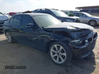 2015 BMW 3 Series 328i with VIN WBA3A5C55FF607013, listed as a IAAI auction lot 41527827 with 80,000 mi miles. Bid and sale history available at carsss.com. Image 1.