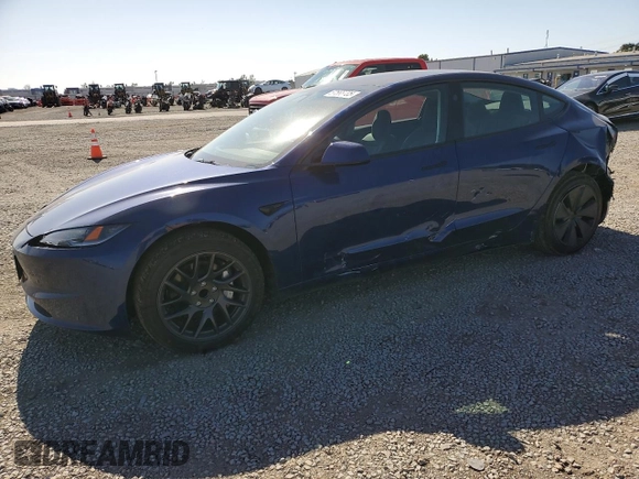 2025 Tesla Model 3 Long Range with VIN 5YJ3E1EA6SF935839, listed as a Copart auction lot 57665785 with 5,996 mi miles and Salvage title. Bid and sale history available at DreamBid. Image 1.