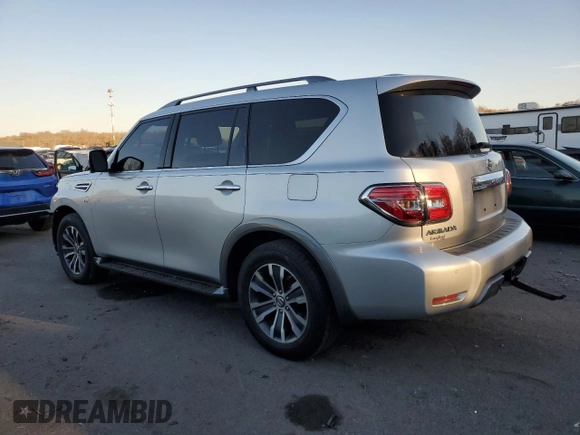 2019 Nissan Armada SV with VIN JN8AY2NC1K9585637, listed as a Copart auction lot 81100094 with 76,843 mi miles and Salvage Title. Bid and sale history available at carsss.com. Image 2.