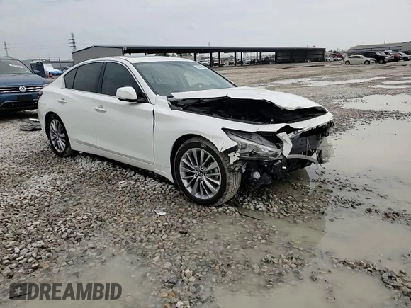 2022 Infiniti Q50 LUXE with VIN JN1EV7BR5NM342302, listed as a Copart auction lot 50257285 with 50,501 mi miles and Salvage Title. Bid and sale history available at carsss.com. Image 11.