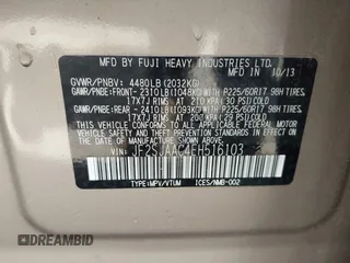 2014 Subaru Forester 2.5i with VIN JF2SJAAC4EH516103, listed as a IAAI auction lot 42065064 with 140,531 mi miles and . Bid and sale history available at DreamBid. Image 9.