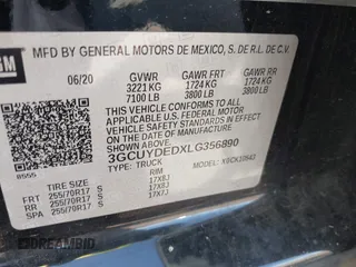 2020 Chevrolet Silverado 1500 LT with VIN 3GCUYDEDXLG356890, listed as a IAAI auction lot 42228239 with 140,889 mi miles and . Bid and sale history available at DreamBid. Image 9.