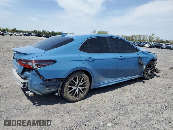 2023 Toyota Camry SE with VIN 4T1G11AK4PU095808, listed as a Copart auction lot 52798085 with 34,266 mi miles and Salvage Title. Bid and sale history available at DreamBid. Image 3.