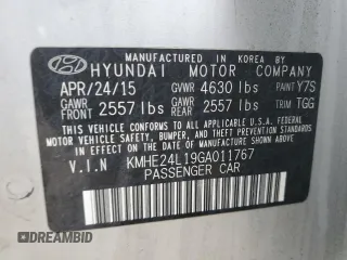 2016 Hyundai Sonata Hybrid SE with VIN KMHE24L19GA011767, listed as a Copart auction lot 40959384 with Not Provided miles. Bid and sale history available at carsss.com. Image 13.