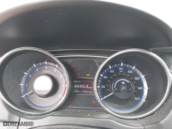 2013 Hyundai Sonata SE with VIN 5NPEC4AC9DH807963, listed as a IAAI auction lot 41971858 with 117,037 mi miles. Bid and sale history available at carsss.com. Image 7.