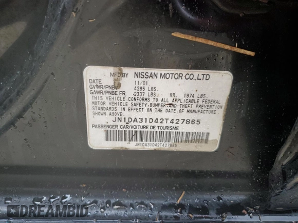 2002 Nissan Maxima GXE z VIN JN1DA31D42T427865, wystawiony jako Copart lot #74374134 z przebiegiem Nie podano mil oraz Szkoda całkowita • Salvage title. Historia ofert i sprzedaży dostępna na DreamBid. Obrazek 13.