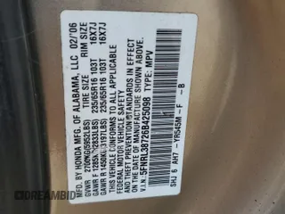 2006 Honda Odyssey EX-L z VIN 5FNRL38726B425098, wystawiony jako Copart lot #56143585 z przebiegiem 153 137 mil mil oraz Szkoda całkowita • Salvage title. Historia ofert i sprzedaży dostępna na DreamBid. Obrazek 13.