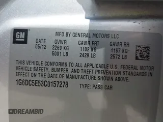 2012 Cadillac CTS with VIN 1G6DC5E53C0157278, listed as a IAAI auction lot 42425392 with 151,991 mi miles and . Bid and sale history available at DreamBid. Image 9.