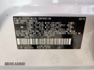 2010 Toyota RAV4 with VIN JTMZF4DV0A5026444, listed as a Copart auction lot 63617555 with 272,221 mi miles and Salvage title. Bid and sale history available at DreamBid. Image 13.