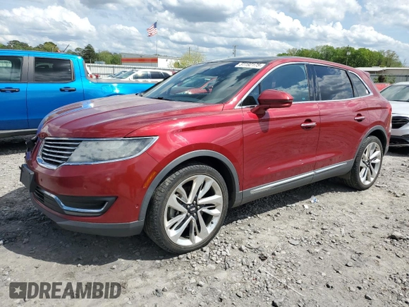 2016 Lincoln MKX Reserve with VIN 2LMPJ8LP1GBL63239, listed as a Copart auction lot 51192175 with 134,969 mi miles and Salvage Title. Bid and sale history available at DreamBid. Image 1.