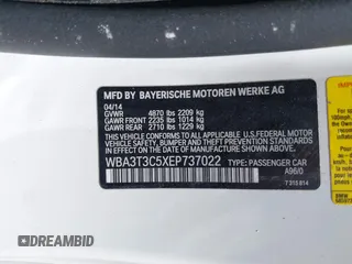 2014 BMW 4 Series 435i z VIN WBA3T3C5XEP737022, wystawiony jako IAAI lot #42135541 z przebiegiem 70 080 mil mil oraz . Historia ofert i sprzedaży dostępna na DreamBid. Obrazek 9.