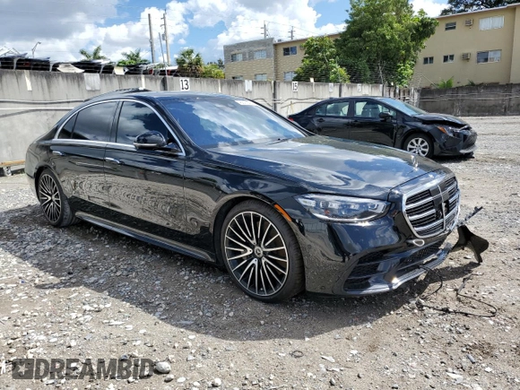 2022 Mercedes-Benz S-Class S 500 with VIN W1K6G6DB0NA148063, listed as a Copart auction lot 46621945 with 54,224 mi miles and Salvage Title. Bid and sale history available at carsss.com. Image 4.