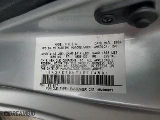 2004 Mitsubishi Eclipse GTS with VIN 4A3AE75H74E114581, listed as a Copart auction lot 72989344 with 29,479 mi miles and Salvage Title. Bid and sale history available at carsss.com. Image 13.