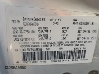 2004 Jeep Liberty Limited with VIN 1J4GL58K84W106508, listed as a Copart auction lot 53730895 with 179,643 mi miles and Salvage title. Bid and sale history available at DreamBid. Image 13.