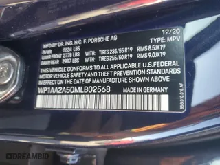 2021 Porsche Macan with VIN WP1AA2A50MLB02568, listed as a Copart auction lot 53486345 with 54,116 mi miles and Salvage Title. Bid and sale history available at carsss.com. Image 15.